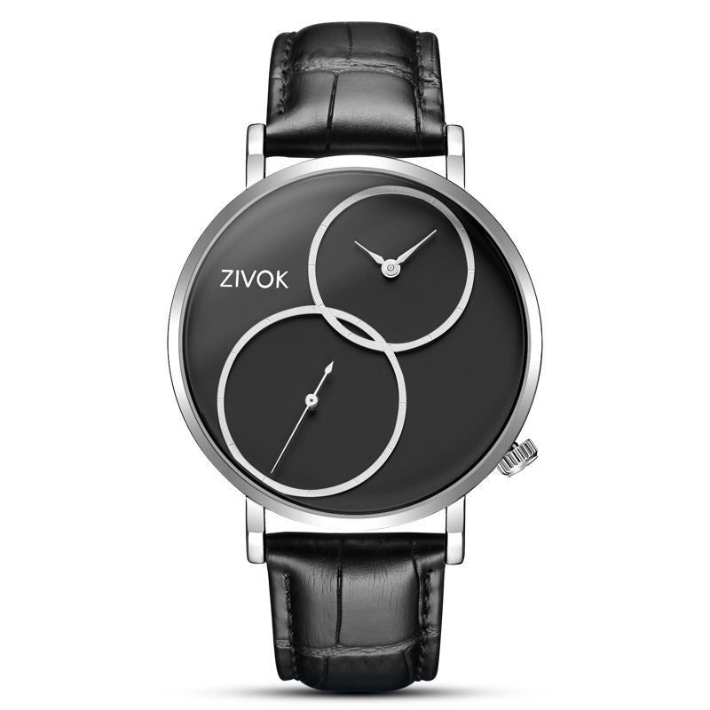ZIVOK Large Dial Men's Quartz Watches Leather Bracelet Sport Men Watches Waterproof Male Clock Reloj Hombre-6